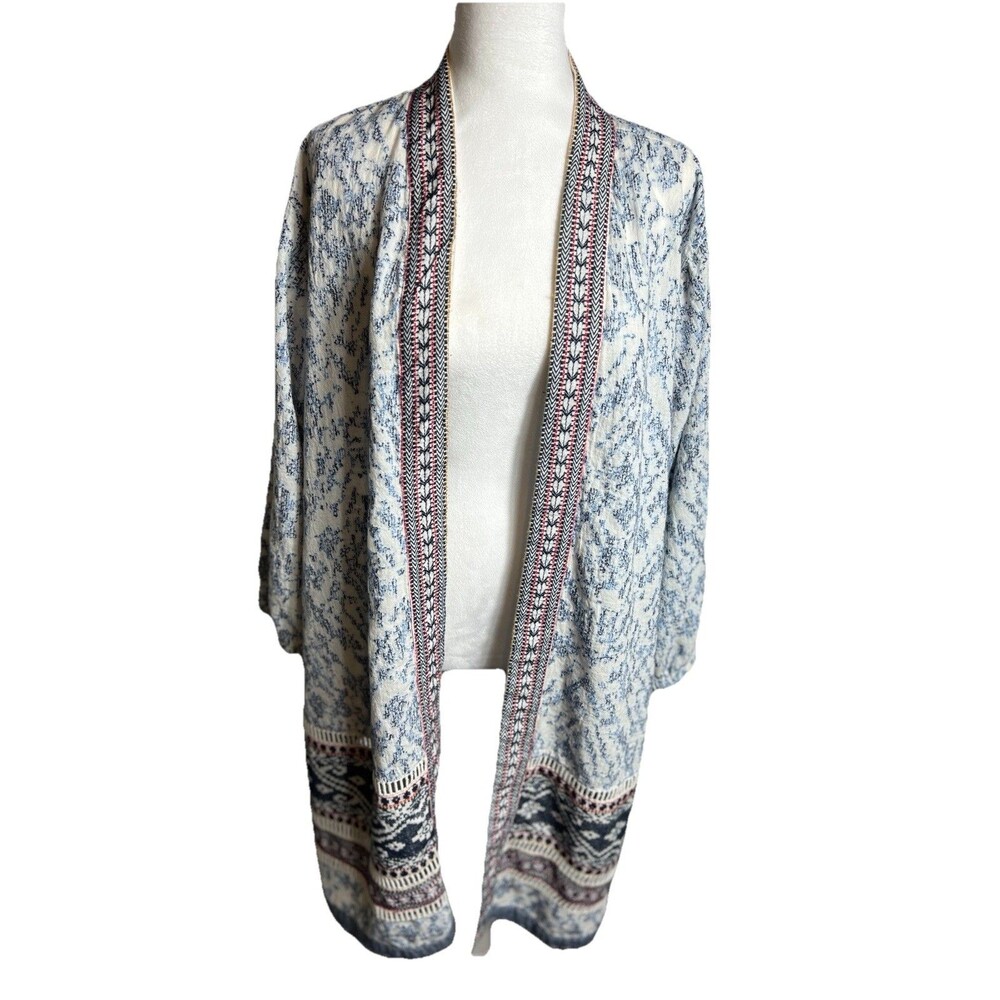 Anthropologie Ikat Open Duster Cardigan By Maeve Multicolor Size XS